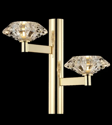 Бра REBECA AP2 GOLD Crystal Lux прозрачный на 2 лампы, основание золотое в стиле современный  фото 4